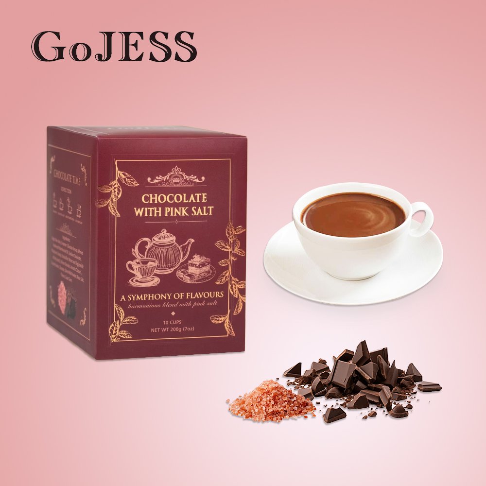 GoJESS Chocolate with Pink Salt - Instant Powder Drink (10 Sachets) - Image 2